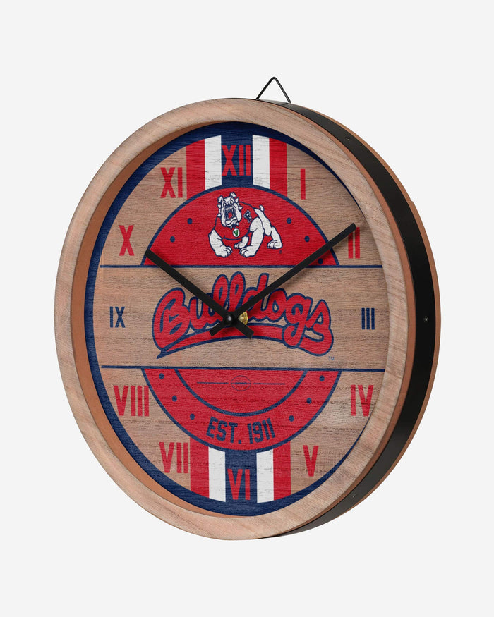 Fresno State Bulldogs Barrel Wall Clock FOCO - FOCO.com