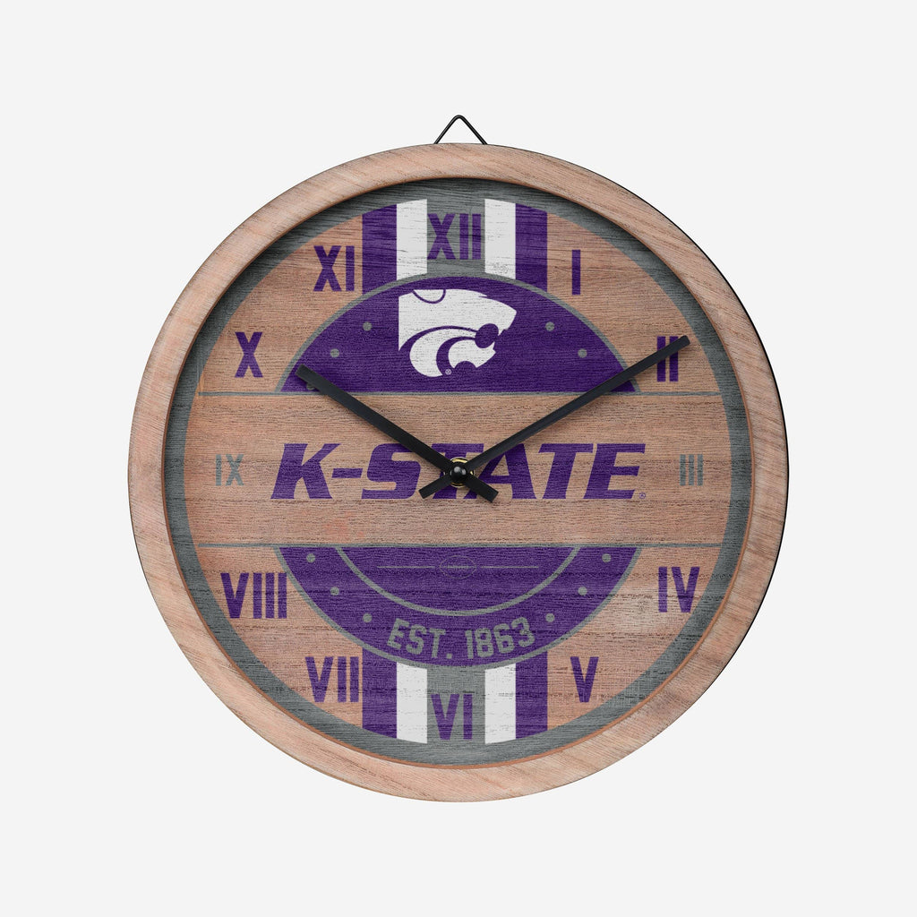 Kansas State Wildcats Barrel Wall Clock FOCO - FOCO.com