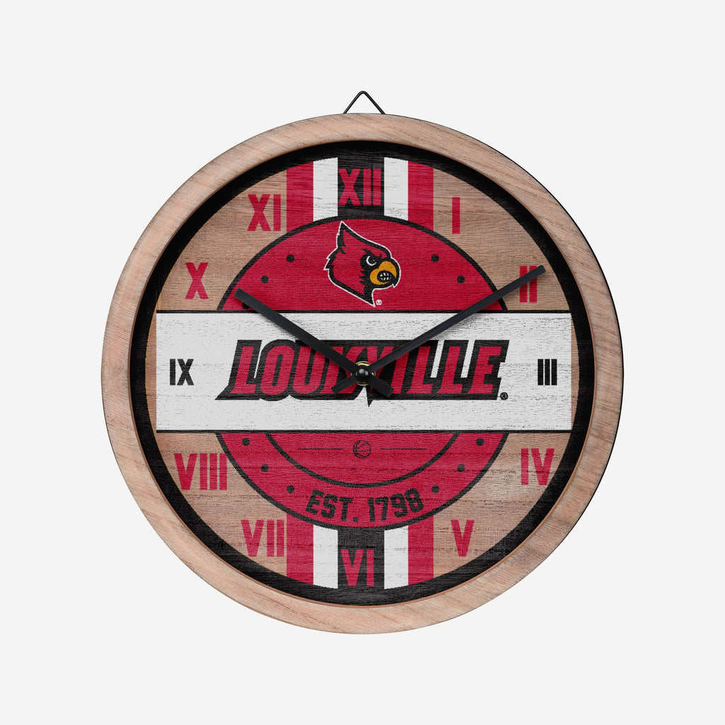 Louisville Cardinals Barrel Wall Clock FOCO - FOCO.com