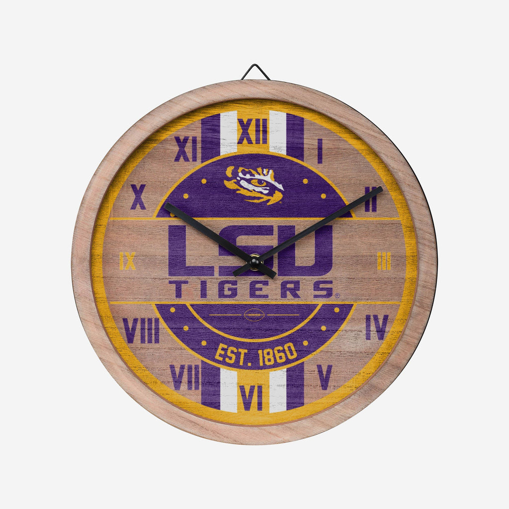 LSU Tigers Barrel Wall Clock FOCO - FOCO.com