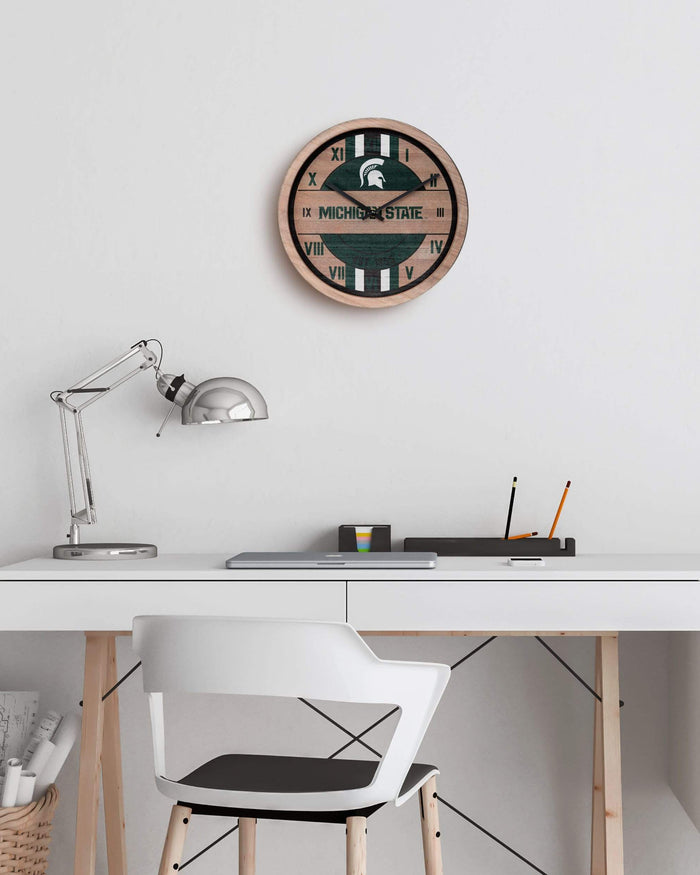 Michigan State Spartans Barrel Wall Clock FOCO - FOCO.com