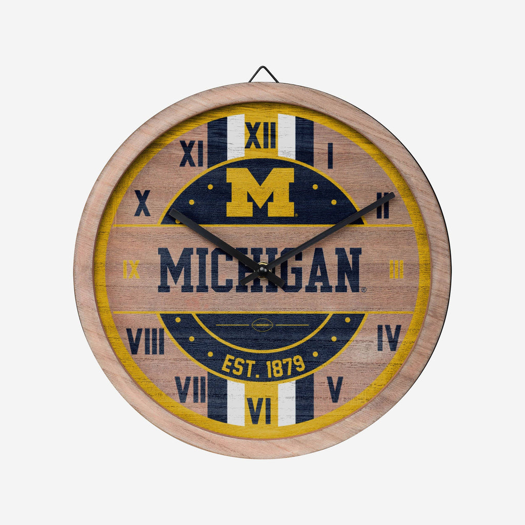 Michigan Wolverines Barrel Wall Clock FOCO - FOCO.com