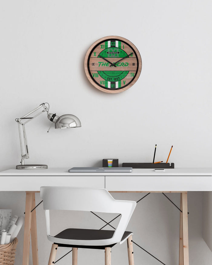 Marshall Thundering Herd Barrel Wall Clock FOCO - FOCO.com