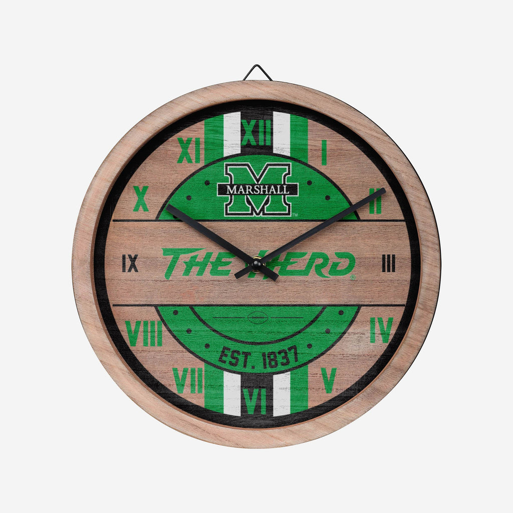 Marshall Thundering Herd Barrel Wall Clock FOCO - FOCO.com