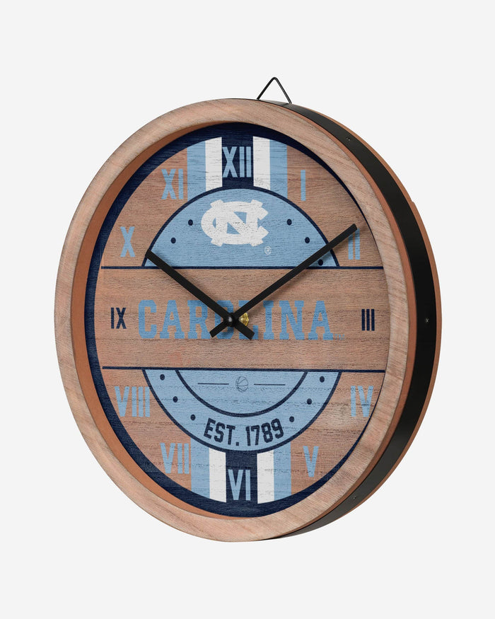 North Carolina Tar Heels Barrel Wall Clock FOCO - FOCO.com