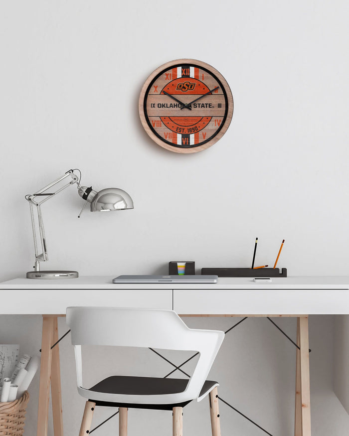 Oklahoma State Cowboys Barrel Wall Clock FOCO - FOCO.com