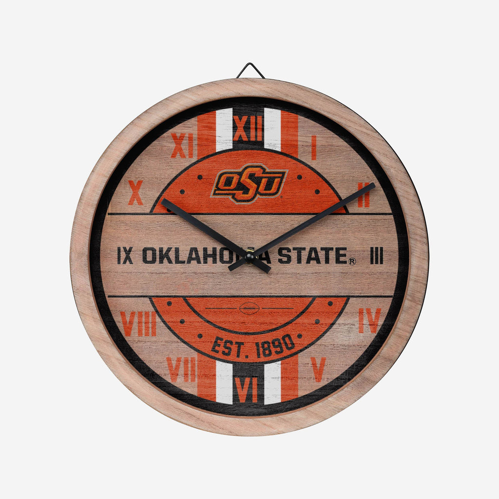 Oklahoma State Cowboys Barrel Wall Clock FOCO - FOCO.com