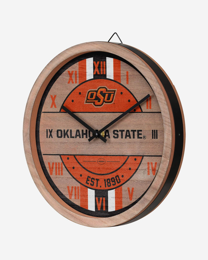 Oklahoma State Cowboys Barrel Wall Clock FOCO - FOCO.com