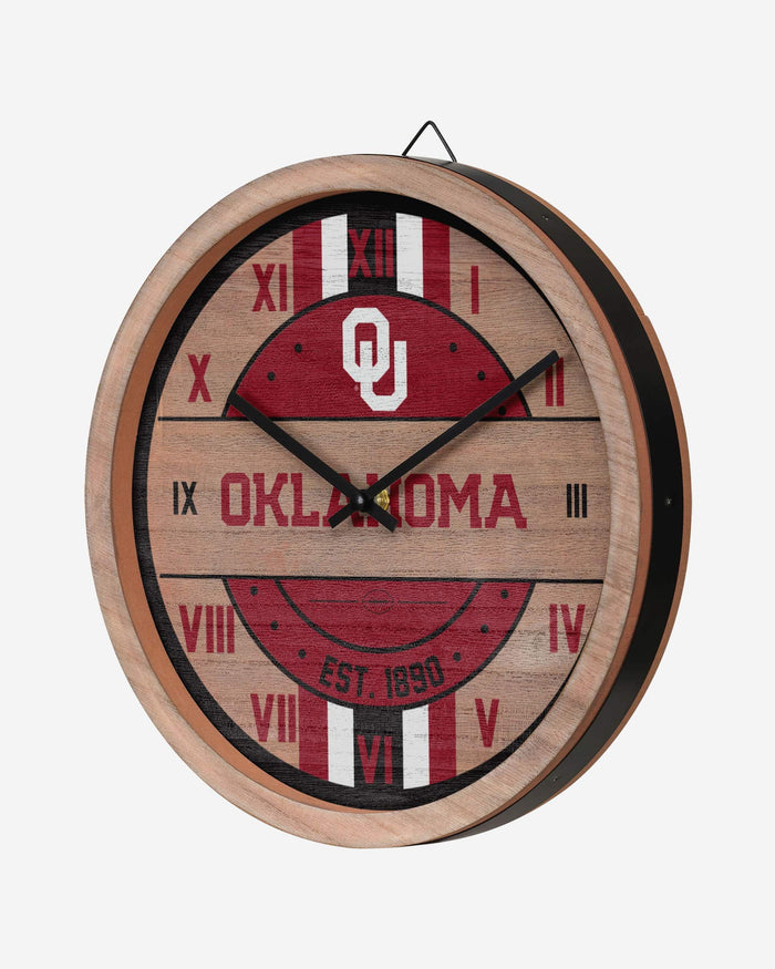 Oklahoma Sooners Barrel Wall Clock FOCO - FOCO.com