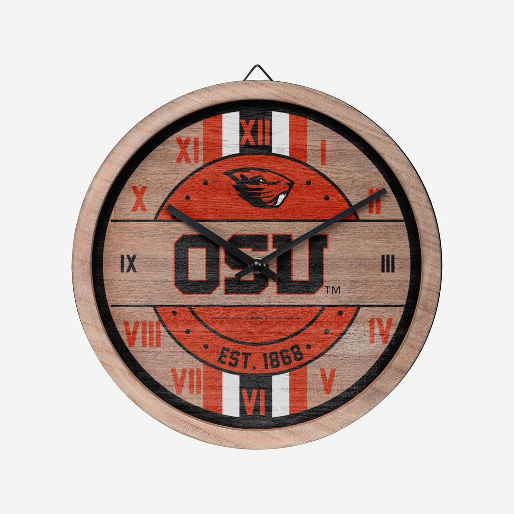 Oregon State Beavers Barrel Wall Clock FOCO - FOCO.com