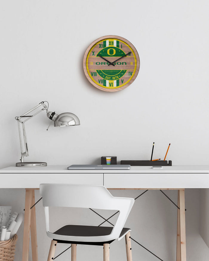 Oregon Ducks Barrel Wall Clock FOCO - FOCO.com