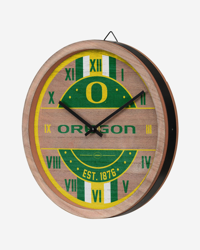 Oregon Ducks Barrel Wall Clock FOCO - FOCO.com