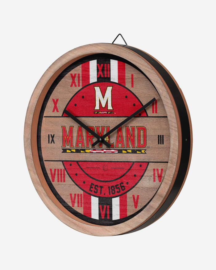 Maryland Terrapins Barrel Wall Clock FOCO - FOCO.com