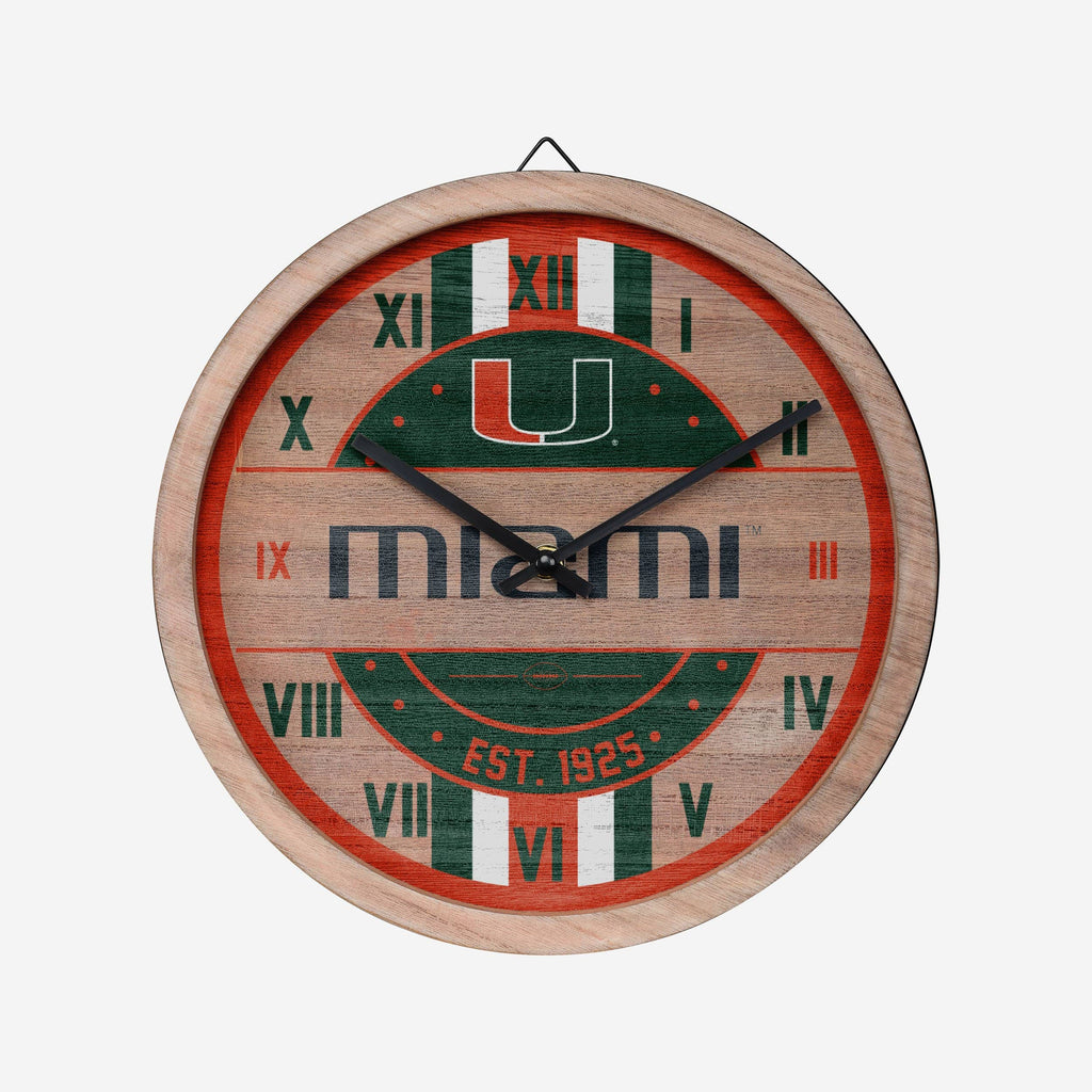 Miami Hurricanes Barrel Wall Clock FOCO - FOCO.com