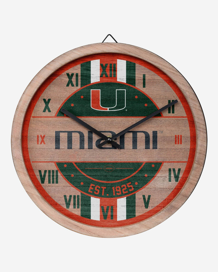 Miami Hurricanes Barrel Wall Clock FOCO - FOCO.com