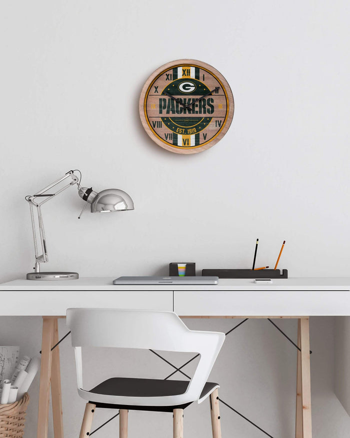 Green Bay Packers Barrel Wall Clock FOCO - FOCO.com