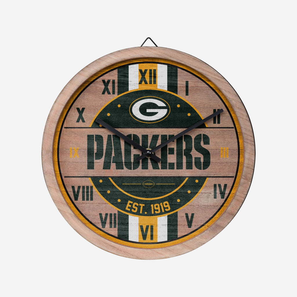 Green Bay Packers Barrel Wall Clock FOCO - FOCO.com