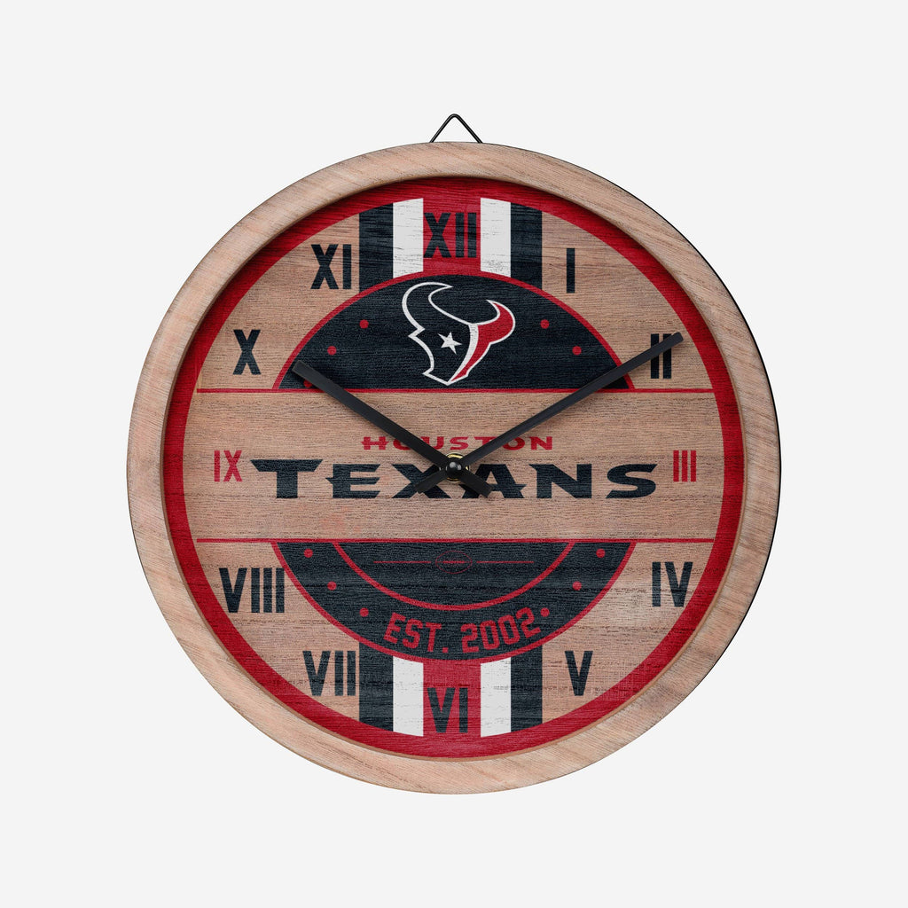 Houston Texans Barrel Wall Clock FOCO - FOCO.com