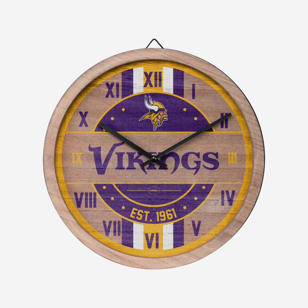 Minnesota Vikings Barrel Wall Clock FOCO - FOCO.com