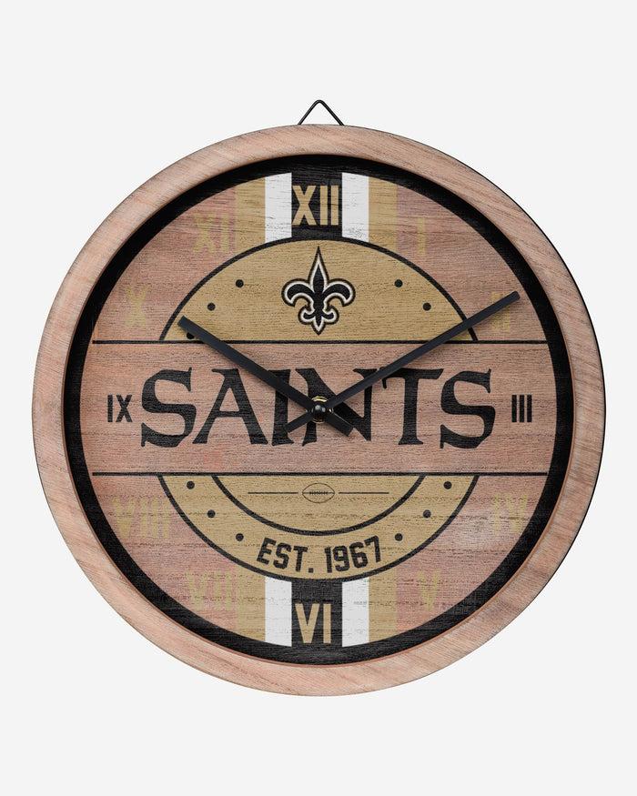 New Orleans Saints Barrel Wall Clock FOCO - FOCO.com