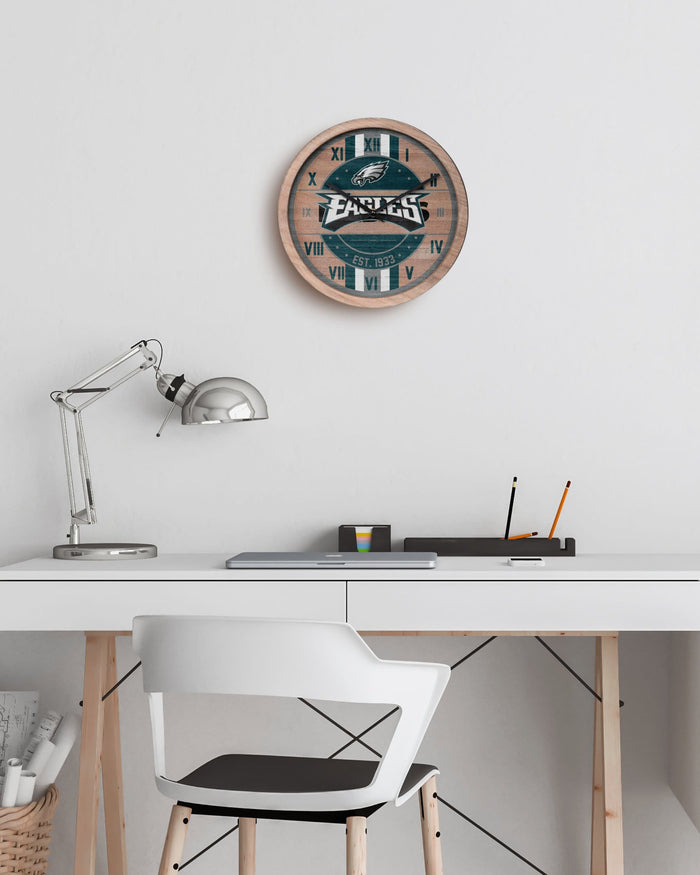 Philadelphia Eagles Barrel Wall Clock FOCO - FOCO.com