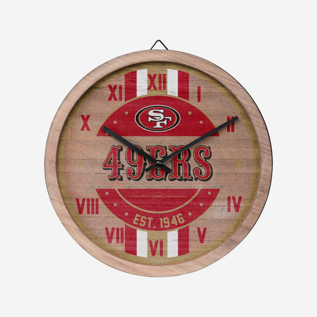 San Francisco 49ers Barrel Wall Clock FOCO - FOCO.com