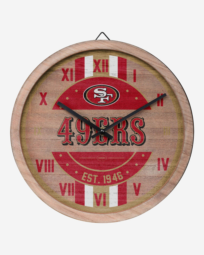 San Francisco 49ers Barrel Wall Clock FOCO - FOCO.com