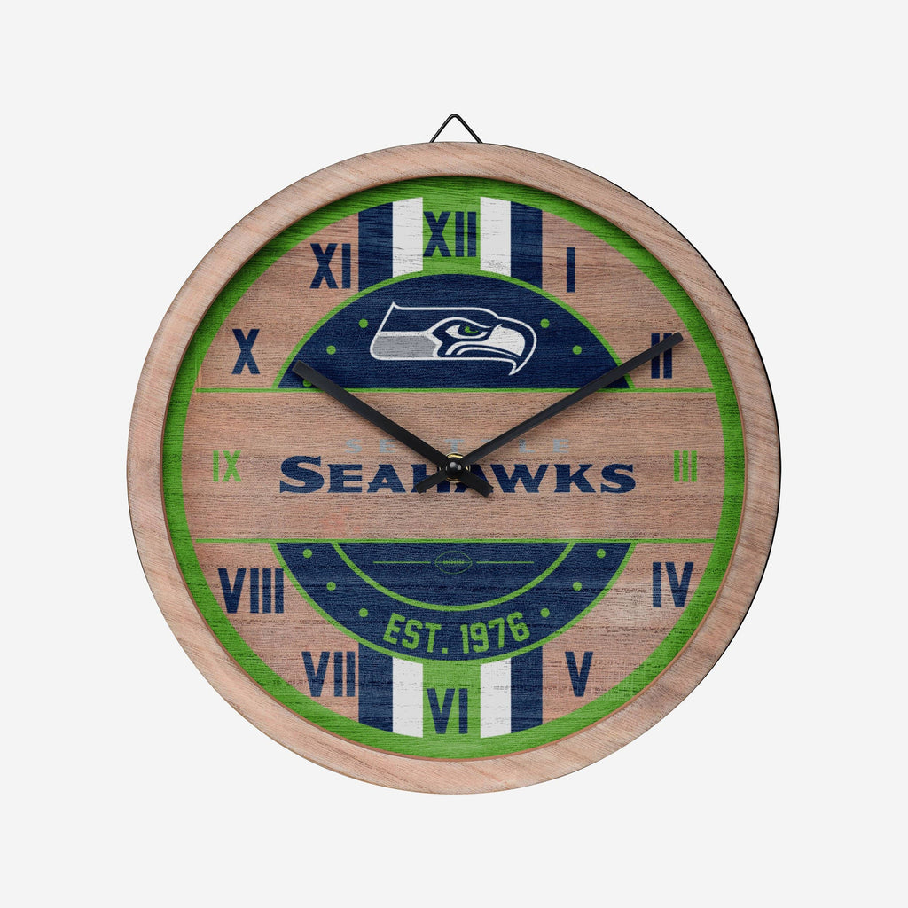 Seattle Seahawks Barrel Wall Clock FOCO - FOCO.com