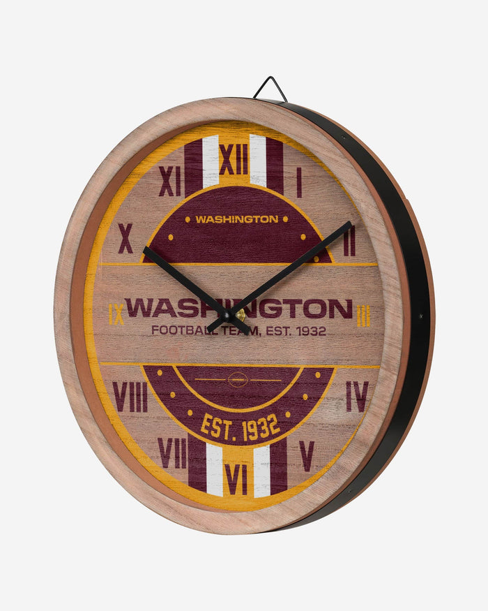 Washington Commanders Clock Washington Commanders Original Barrel Wall Clock FOCO