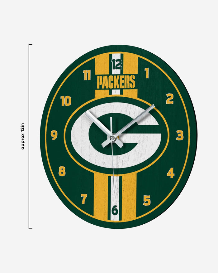 Green Bay Packers Team Stripe Clock FOCO - FOCO.com