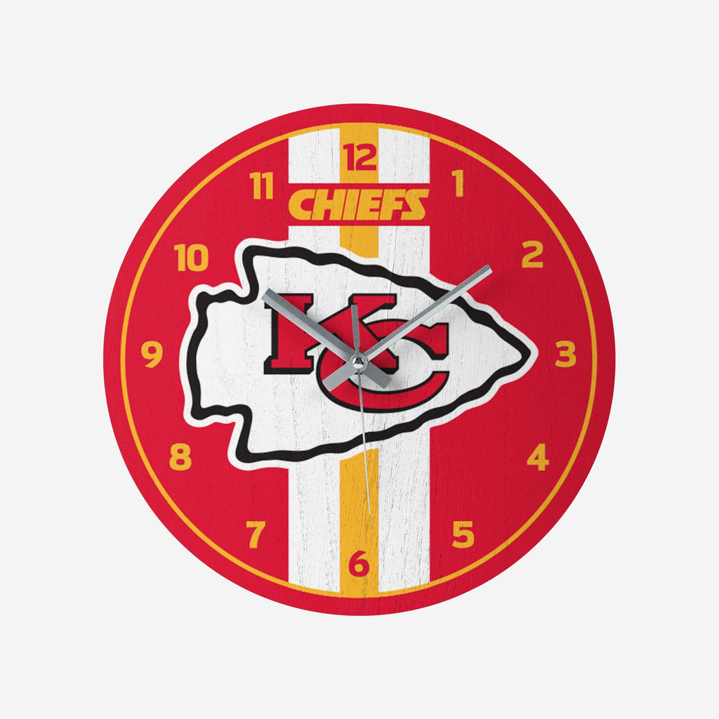 Kansas City Chiefs Team Stripe Clock FOCO - FOCO.com