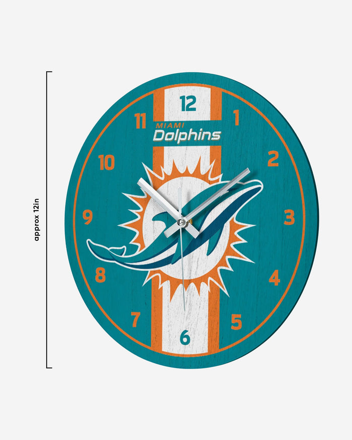 Miami Dolphins Team Stripe Clock FOCO - FOCO.com