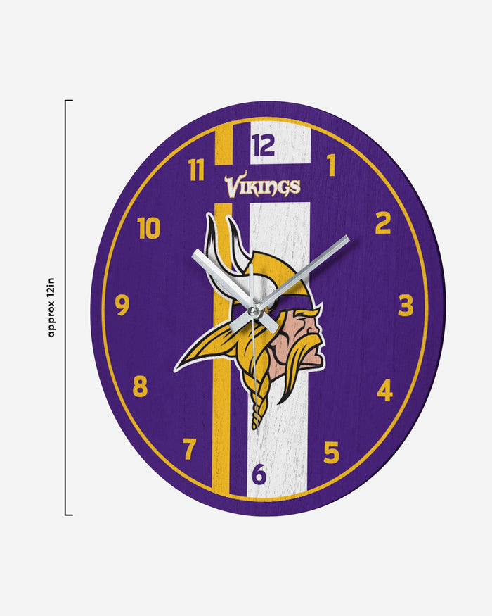 Minnesota Vikings Team Stripe Clock FOCO - FOCO.com