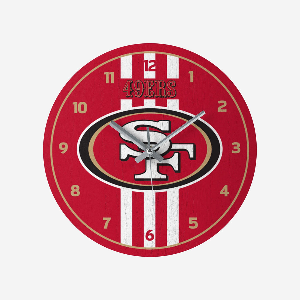 San Francisco 49ers Team Stripe Clock FOCO - FOCO.com