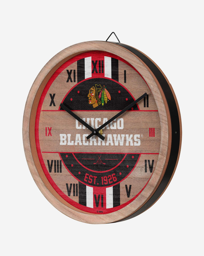 Chicago Blackhawks Barrel Wall Clock FOCO - FOCO.com