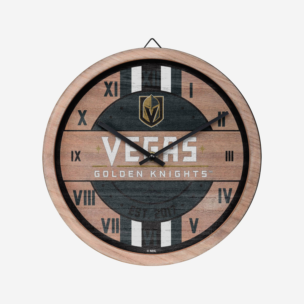 Vegas Golden Knights Barrel Wall Clock FOCO - FOCO.com