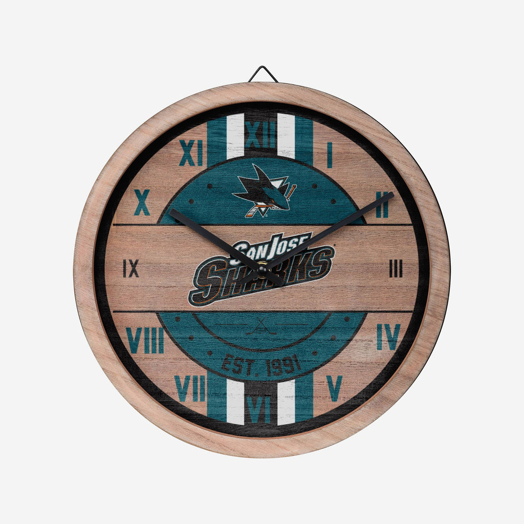 San Jose Sharks Barrel Wall Clock FOCO - FOCO.com