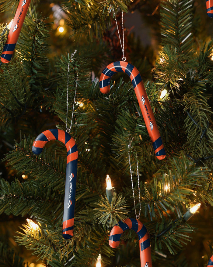 Denver Broncos 12 Pack Candy Cane Ornament Set FOCO - FOCO.com