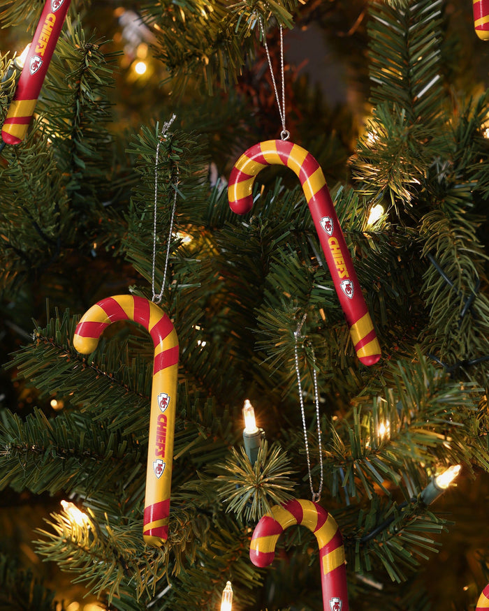 Kansas City Chiefs 12 Pack Candy Cane Ornament Set FOCO - FOCO.com