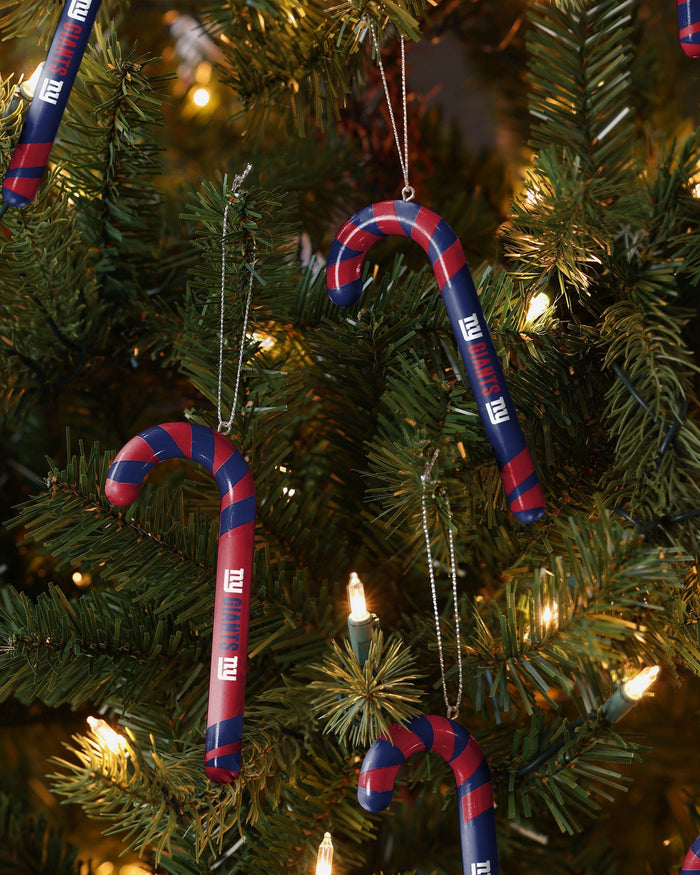 New York Giants 12 Pack Candy Cane Ornament Set FOCO - FOCO.com