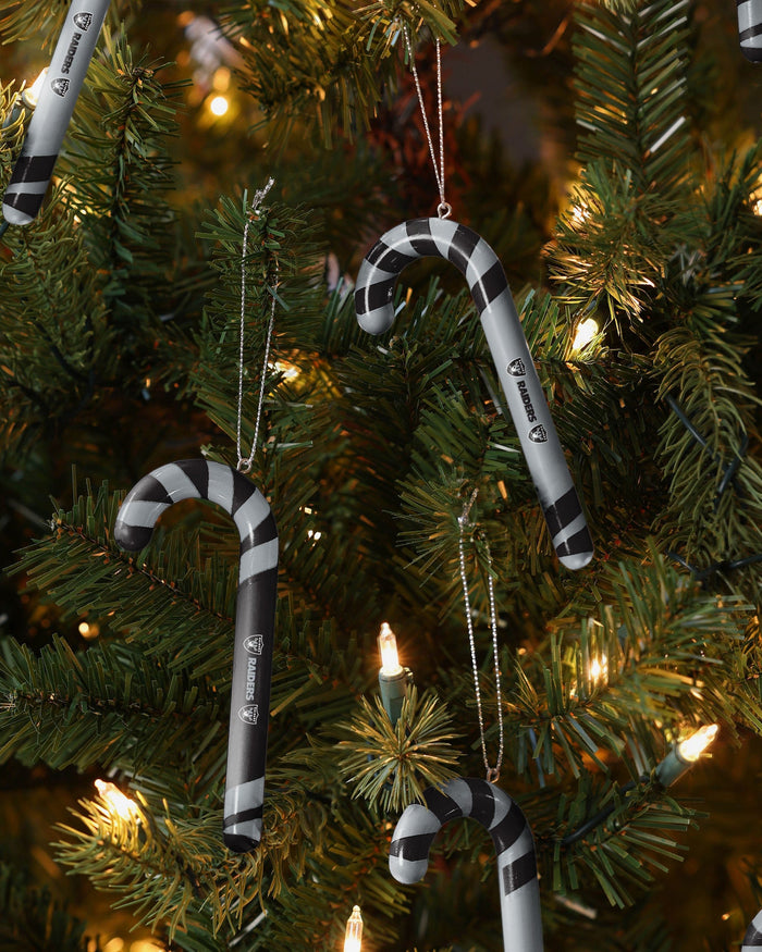 Las Vegas Raiders 12 Pack Candy Cane Ornament Set FOCO - FOCO.com