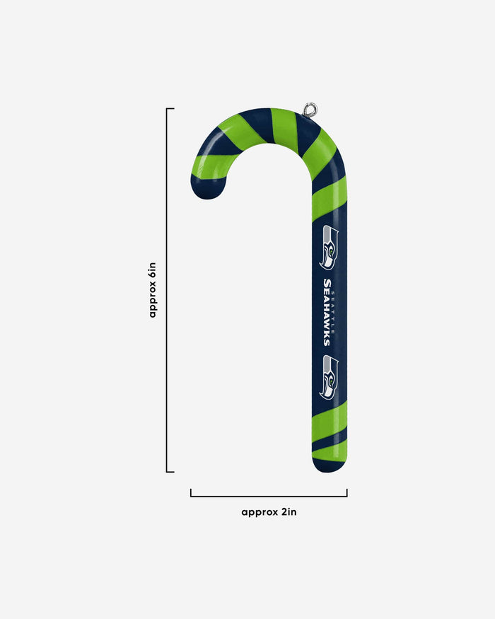 Seattle Seahawks 12 Pack Candy Cane Ornament Set FOCO - FOCO.com