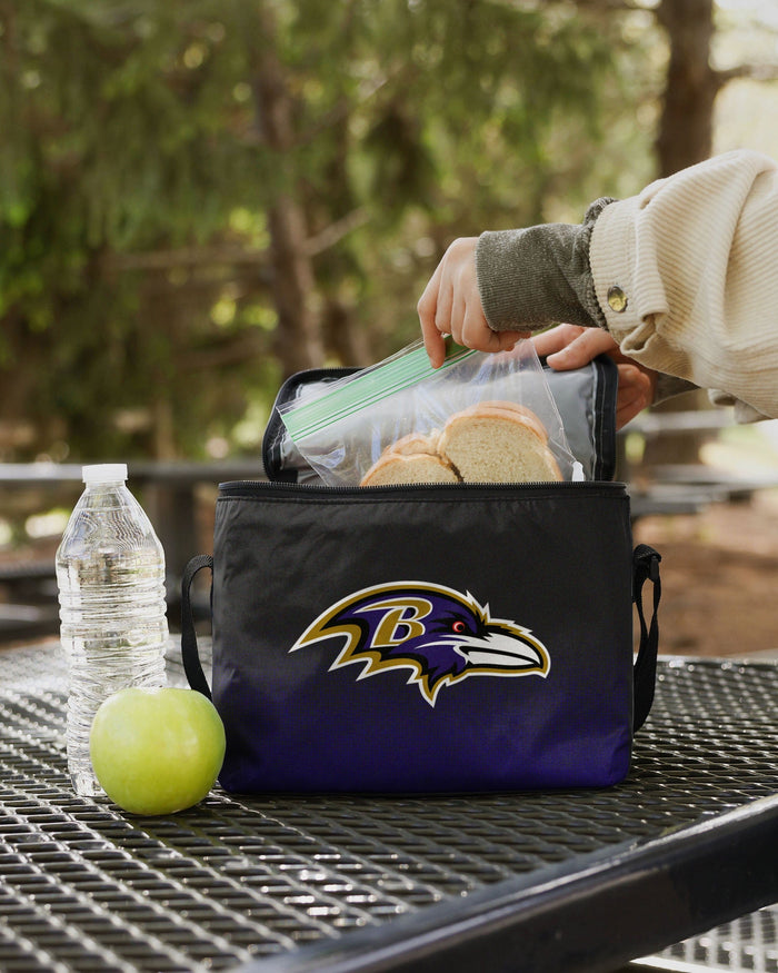 Baltimore Ravens Big Logo Gradient 6 Pack Cooler FOCO - FOCO.com