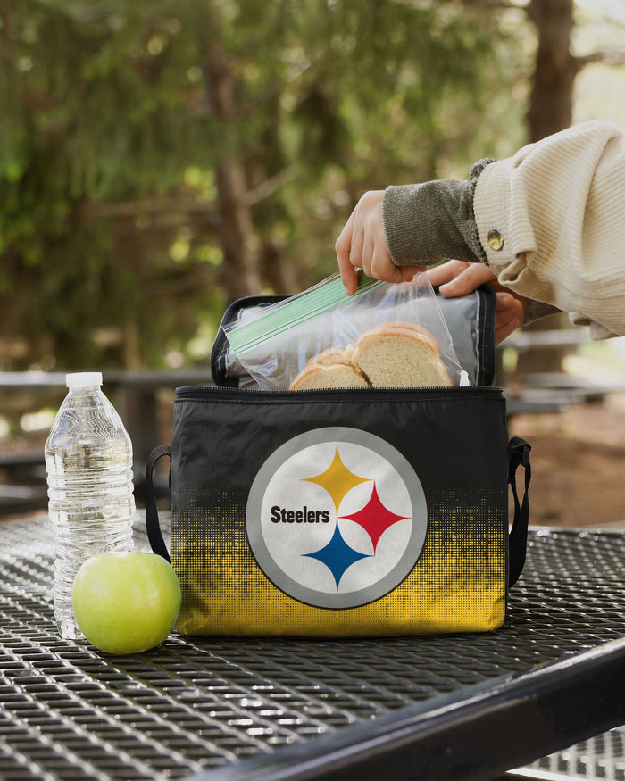 Pittsburgh Steelers Big Logo Gradient 6 Pack Cooler FOCO - FOCO.com