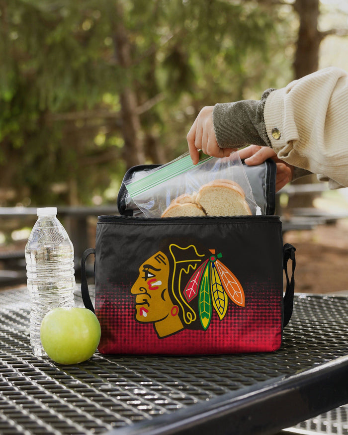 Chicago Blackhawks Gradient Big Logo Gradient 6 Pack Cooler FOCO - FOCO.com