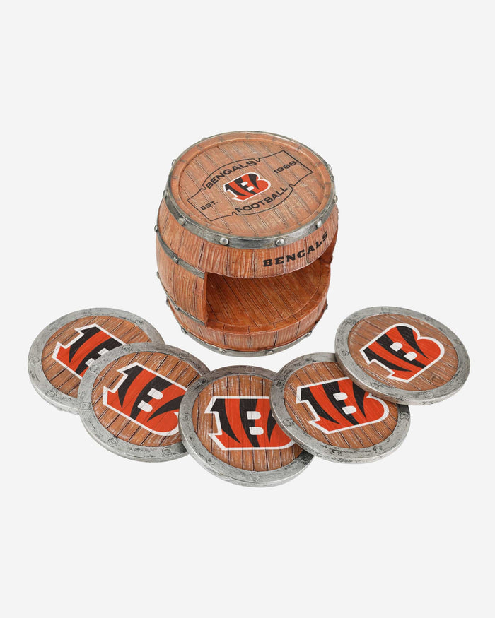 Cincinnati Bengals 5 Pack Barrel Coaster Set FOCO - FOCO.com