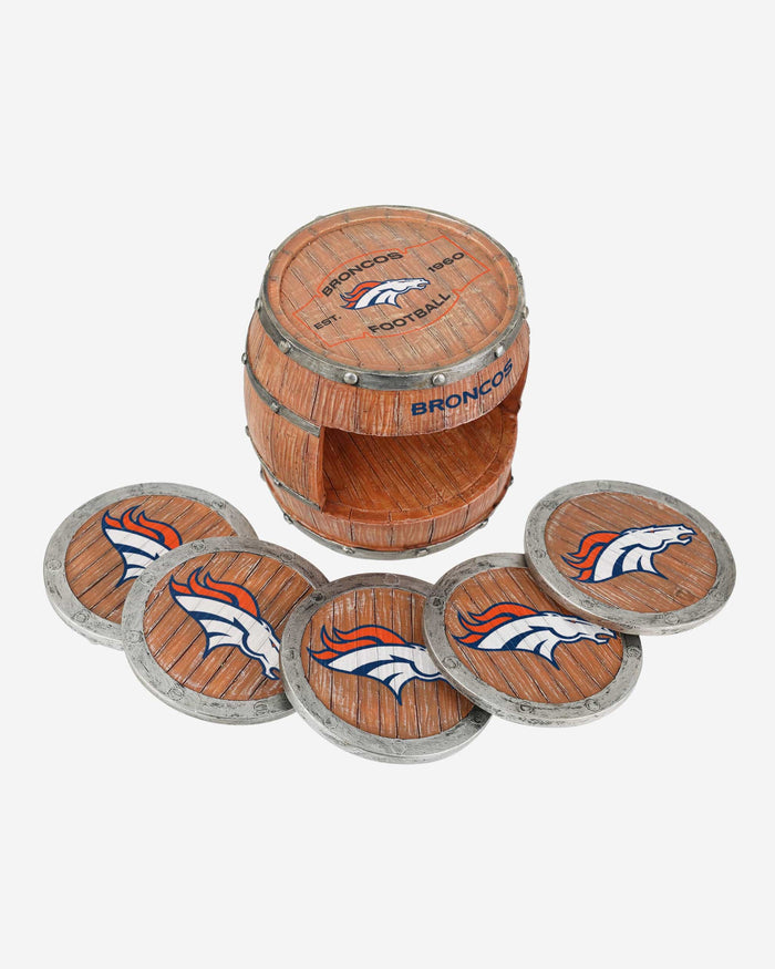 Denver Broncos 5 Pack Barrel Coaster Set FOCO - FOCO.com