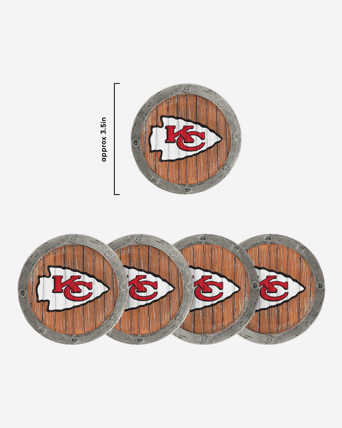 Kansas City Chiefs 5 Pack Barrel Coaster Set FOCO - FOCO.com