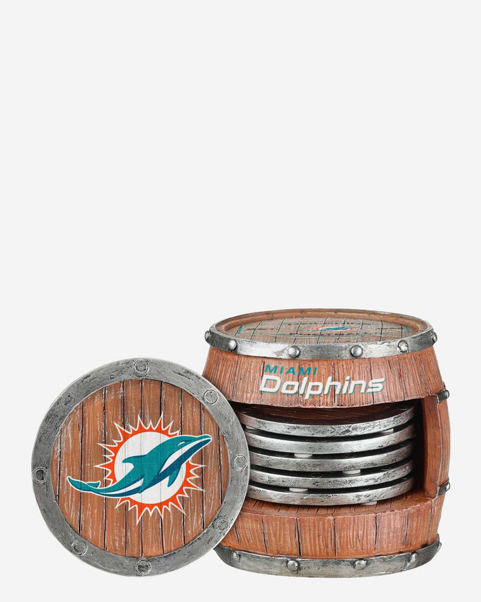 Miami Dolphins 5 Pack Barrel Coaster Set FOCO - FOCO.com