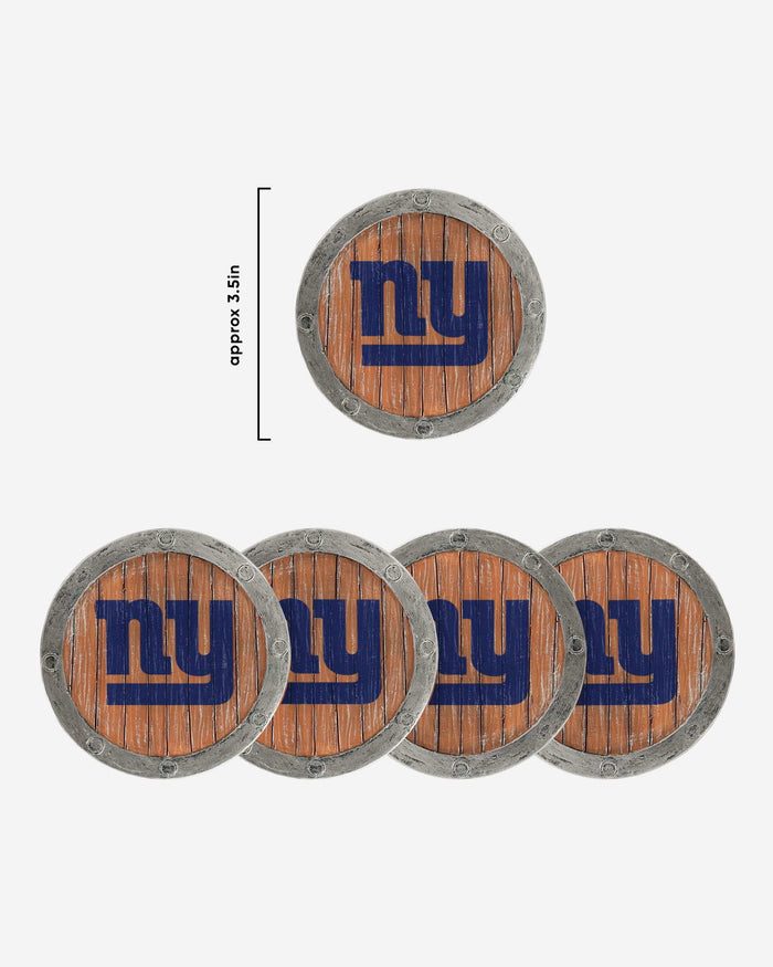 New York Giants 5 Pack Barrel Coaster Set FOCO - FOCO.com